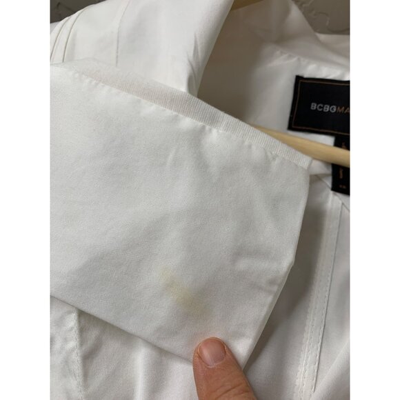 Y2K Vtg BCBGMAXAZRIA XS White Tie Waist Blouse RH10461 GUC Long Sleeve - Picture 9 of 11